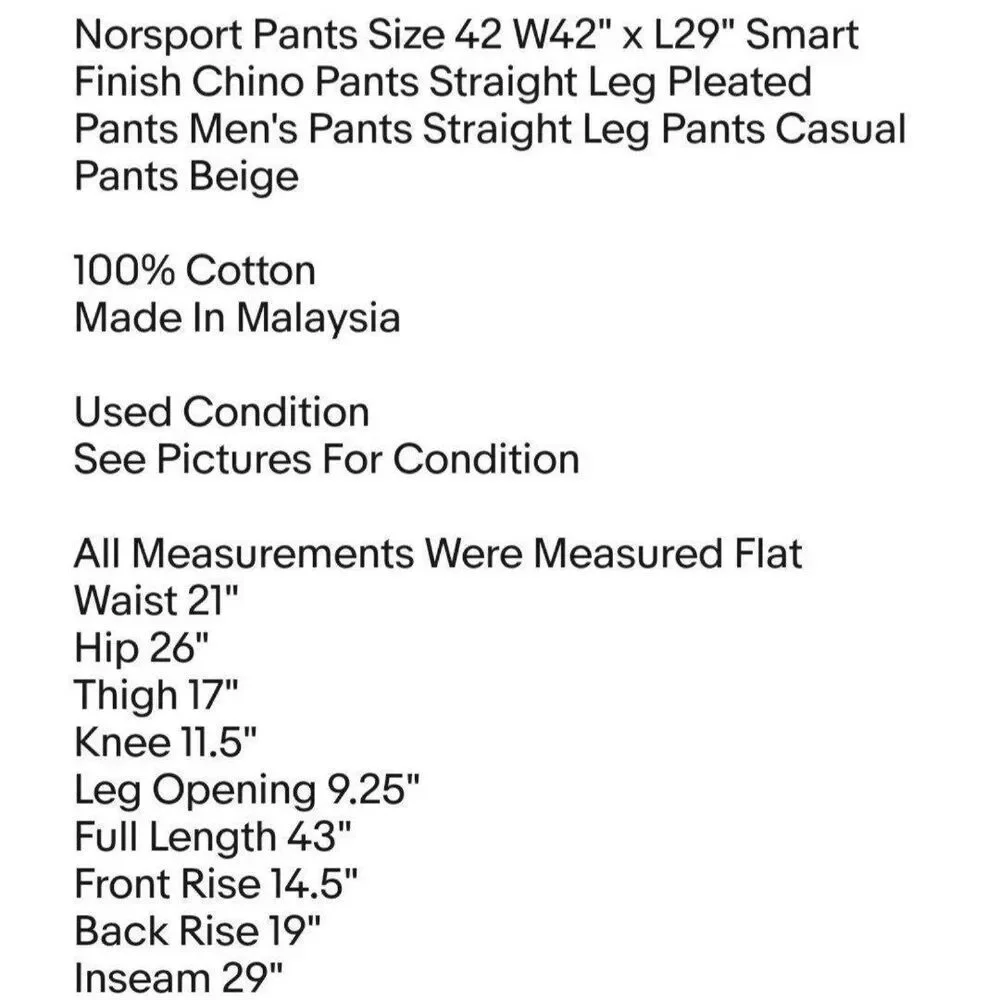 Norsport Pants Size 42 W42